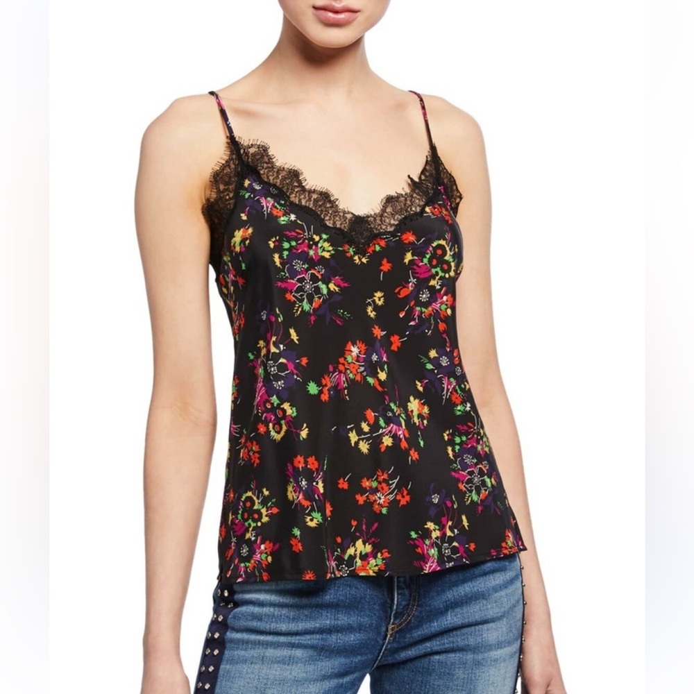 Veronica Beard Black Floral Camisole